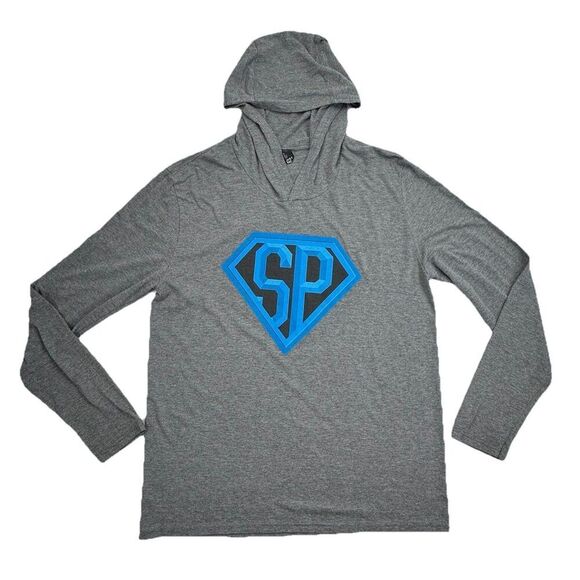 Sir Purr Gray Hoodie Lightweight Long Sleeve Shirt Mens Size Large UNIQUE RARE - Picture 1 of 6